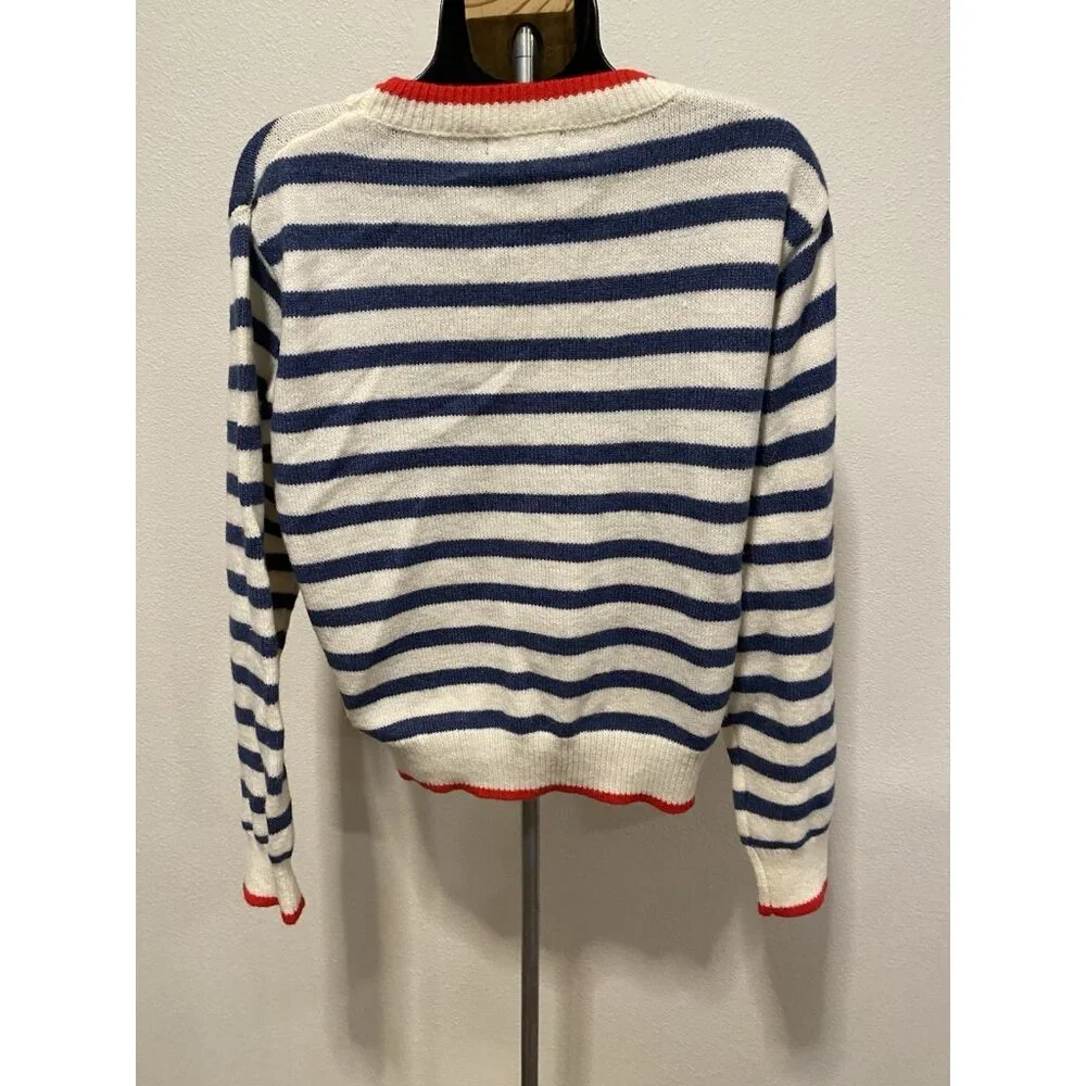 Shein Womens Size M Sweater Striped Long Sleeve - Picture 7 of 9